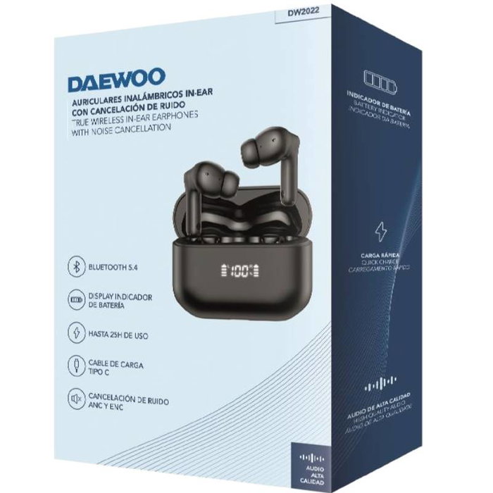 Daewoo Auriculares TWS Bluetooth 5.4 DW2022 Negro